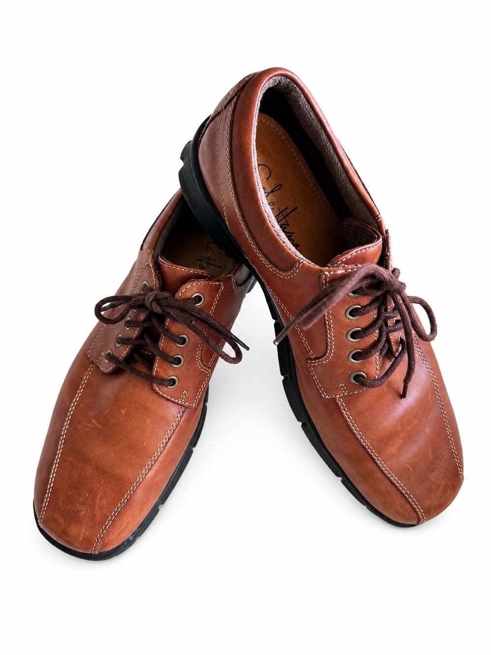 Cole Haan Nike Air Men's Brown Leather Lace-Up Oxfords Size 9